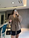 Önü Bağcıklı Mont Görünümlü Kahve Hırka