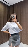 Premium Oversize Pamuklu Vatkalı Basic Beyaz T-shirt