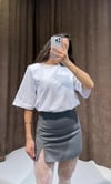 Premium Oversize Pamuklu Vatkalı Basic Beyaz T-shirt