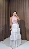 Tokalı Sırt Dekolteli Pembe Top
