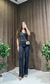 Yelekli Likralı Denim Takım