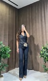 Yelekli Likralı Denim Takım