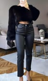 ZR Marka Model Siyah Mumlu Deri Pantolon