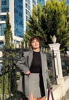 ZR Model Yırtmaçlı Gri Şort Etek