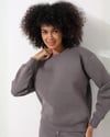 Kadın Antrasit Bisiklet Yaka Basic Sweatshirt - 2533