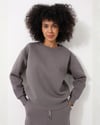 Kadın Antrasit Bisiklet Yaka Basic Sweatshirt - 2533
