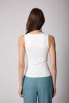 Kadın Atlet Beyaz Likralı Slim Fit Kalın Askılı - 2505