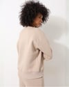 Kadın Bej Bisiklet Yaka Basic Sweatshirt - 2533
