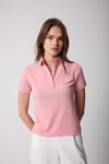Kadın Pembe Polo Yaka Düğmeli T-Shirt - 2519