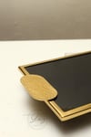 Yaz Home | Gold Siyah Aynalı Dikdörtgen Tepsi