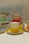 Yaz Home | Renkli Kelebek Kanadı 6lı Kahve Fincan Seti 90cc