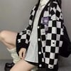 Anime Kuromi Siyah Damalı Hırka