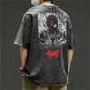 Antrasit Anime Berserk : Guts Yıkamalı Kumaş (Unisex) Kısa Kollu T-Shirt