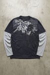 Antrasit Skull Motifli Beyaz Unisex Sweatshirt