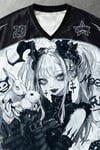 Beyaz Anime Goth Girl Magic Fun Jersey Unisex Forma