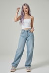 Beyaz Basic İnce Y2K Askılı Crop