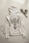 Beyaz Cross Wings Gotik Y2K Crop Hırka