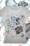 Beyaz Girl İn Flowers Kısa Kollu Crop