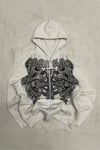 Beyaz Gotik Kelt Cross Streetwear Kapüşonlu Unisex Hırka