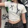 Beyaz Love To Love You Baby Fiyonk Kısa Kollu Crop