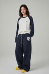 Beyaz Raglan Star Y2K Unsiex Sweatshirt