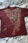 Bordo Angel Motifli Vintage Y2K Unisex T-Shirt