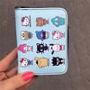 Cute Cartoon Characters Kolaj Kısa Cüzdan