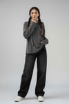 Düz Füme İnce Kumaş Oversize Unisex Sweatshirt