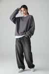 Düz Füme Orta Kalınlıkta Kumaş Oversize Unisex Sweatshirt