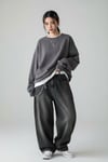Düz Füme Orta Kalınlıkta Kumaş Oversize Unisex Sweatshirt