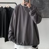Düz Füme Orta Kalınlıkta Kumaş Oversize (Unisex) Uzun Kollu