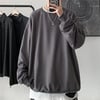 Düz Füme Orta Kalınlıkta Kumaş Oversize (Unisex) Uzun Kollu