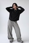 Düz Siyah İnce Kumaş Oversize Unisex Uzun Kollu