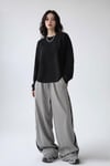 Düz Siyah İnce Kumaş Oversize Unisex Uzun Kollu