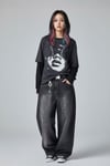 Füme Women Portre Siyah Kollu İnce Gotik Unisex T-shirt