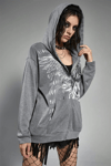 Gri Gotik Wings Tribal Harajuku Y2K Kapüşonlu Unisex Hırka