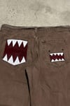 Kahverengi Domo-Kun Y2K Unisex Baggy Pantolon