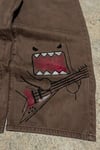 Kahverengi Domo-Kun Y2K Unisex Baggy Pantolon