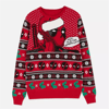 Kırmızı Christmas Deadpool Unisex Oversize Kazak