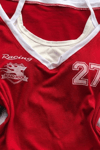 Kırmızı Racing 27 Number Ek Askılı Y2K Kısa Kollu Crop