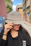 Kışlık Gri Melanj Unisex Bucket Şapka