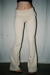 Krem Slim Fit İspanyol Paça Y2K Eşofman
