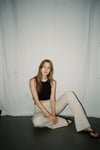Krem Slim Fit İspanyol Paça Y2K Eşofman