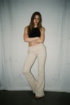 Krem Slim Fit İspanyol Paça Y2K Eşofman