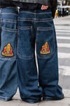 Lacivert Buddha Streerwear Y2K Unisex Baggy Pantolon