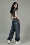 Lacivert Retro Yıkamalı Harajuku Baggy Y2K Pantolon