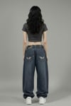 Lacivert Retro Yıkamalı Harajuku Baggy Y2K Pantolon