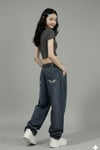 Lacivert Retro Yıkamalı Harajuku Baggy Y2K Pantolon