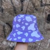 Lila İnek Desenli Bucket Şapka