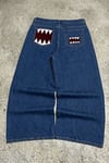 Mavi Domo-Kun Y2K Unisex Baggy Pantolon